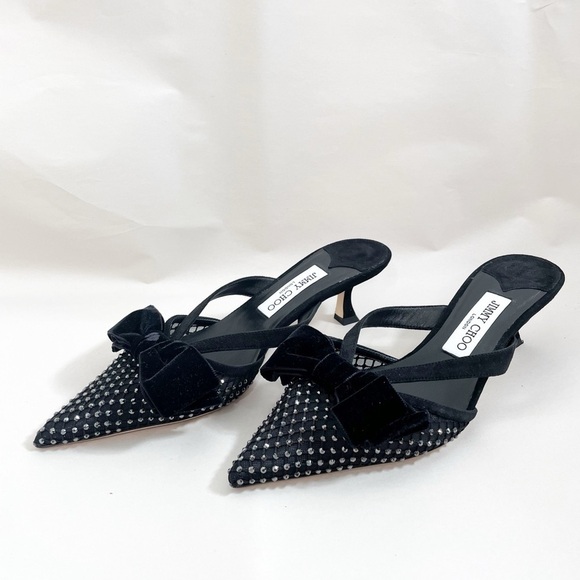 JIMMY CHOO Flaca Mule 50 Crystal kitten Heels - Picture 6 of 9